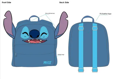 Image de Stitch – Sac à dos en peluche, dimensions : 27 x 24 x 7 cm