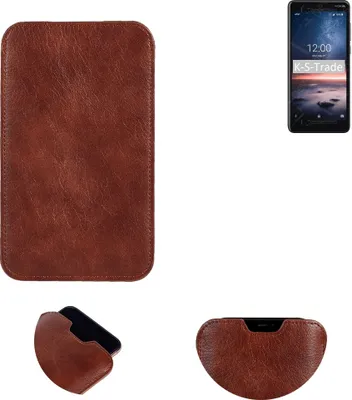 Produktbild von K-S-Trade Schutzhülle Handyhülle kompatibel mit Nokia 3.1 A Handytasche Kunstleder Sleeve in braun