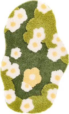 Produktbild von Badteppich - 60x100 cm - Grün - 3D-Effekt - Rutschfest - Maschinenwaschbar - Weicher Teppich - GAIA