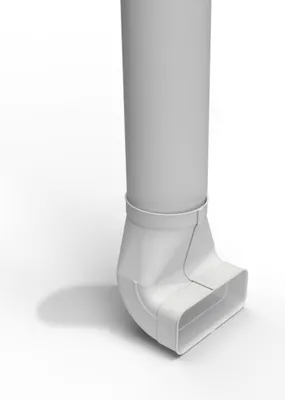 Image de Conduit plat 222 x 89 mm vers coude de dérivation Ø 150 mm, adaptateur pour tuyau rond, longueur 100 cm