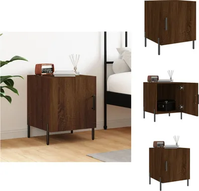 Immagine prodotto di vidaXL Comodino marrone effetto rovere 40x40x50 cm materiale legno - Comodini