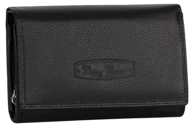 Produktbild von RFID Damen Geldbörse Portemonnaie Geldbeutel Damenbörse Leder 12 Karten Schwarz (12135)