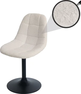 Produktbild von Esszimmerstuhl HWC-A60, Küchenstuhl Stuhl Drehstuhl, Stahl  Stoff/Textil Bouclé (450g/m²)  beige