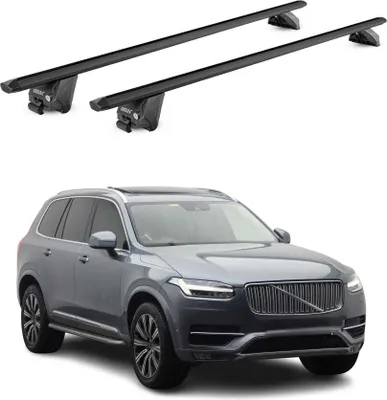 Image de Barres de toit transversales pour Volvo XC90 2015-2025 Alu Noir 2 pièces ABE