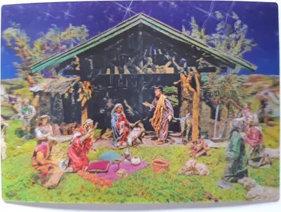 Produktbild von 3 D Ansichtskarte Krippe, Postkarte Wackelkarte Hologrammkarte, Weihnachten