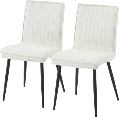 Produktbild von home24 Polsterstuhl - 2er-Set - Chenille / Eisen - Beige / Schwarz