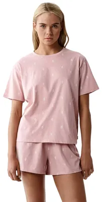 Produktbild von Damenpyjama Atlantic mit Print aus 100% Baumwolle rosa M