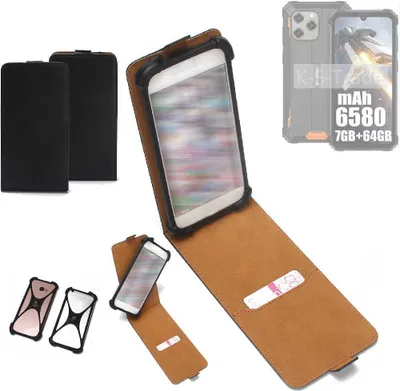 Produktbild von K-S-Trade Handyhülle Schutzhülle kompatibel mit Blackview BV5300 Pro Hülle Case Cover Flip Style Bumper schwarz 1x