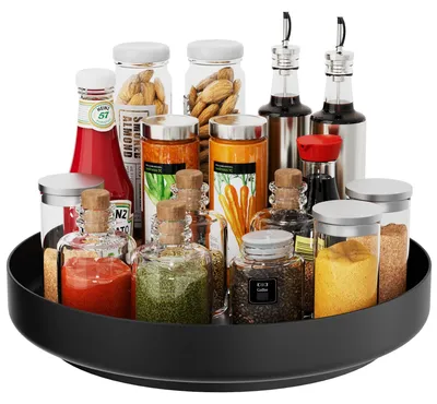 Produktbild von Ovicar Lazy Susan Drehteller-Organizer – 33 cm drehbares Gewürzregal aus Metall,
