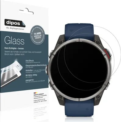 Immagine prodotto di 2x Pellicola Protettiva per Garmin Quatix 8 47mm Protezione opaco Vetro Flessibile 9H dipos