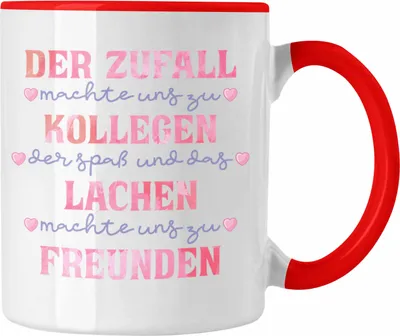 Produktbild von Trendation - Der Zufall Machte Uns Zu Kollegen Tasse Geschenk Jobwechsel Neuer Job Abschiedsgeschenk Kollegin Kollege Abschied (Rot)