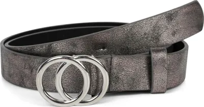 Produktbild von styleBREAKER Damen Gürtel mit glänzender Ringschnalle | verstellbarer Hüft- & Taillengürtel in Unifarbe | modischer Synthetik Gürtel 3 cm breit