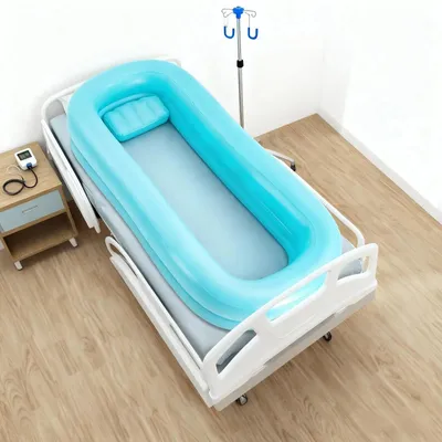 Produktbild von Aufblasbares PVC Duschbett - Pflegebett Badewanne - Doppellagig - Mit elektrischer Luftpumpe - Für Behinderte und Bettlägerige