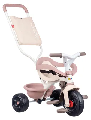 Productafbeelding van Smoby 7600740417, Meisjesfiets, Voorwielbeschermer, Rechtstuur, Kinderen, Opblaasbare banden, Zwart, Olijfgroen, Roze, Wit