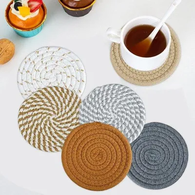 Produktbild von Famanu Untersetzer Set 8 Stück Rund - Absorbierend und Hitzebeständig