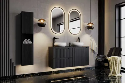 Immagine prodotto di COMAD | set di mobili da bagno, sottolavabo + pensile, NOVA, NERO