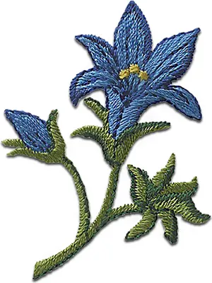 Produktbild von Enzian Blume - Aufnäher, Bügelbild, Aufbügler, Applikationen, Patches, Flicken, Zum Aufbügeln, Größe: 5,5 x 3 cm
