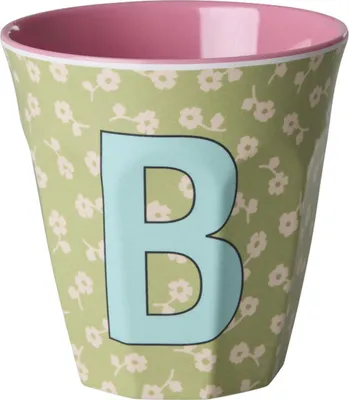 Produktbild von Rice Melamin Becher Medium Buchstaben Blumen B