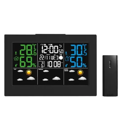 Immagine prodotto di Stazione meteo LCD a colori FISHTEC con sensore esterno wireless - previsioni meteo D + 3 - funzione allarme gelo