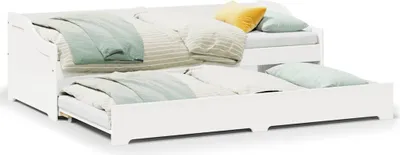 Obrázok produktu pre Denná posteľ s výsuvným lôžkom bez matraca IRUN biela 90x200 cm