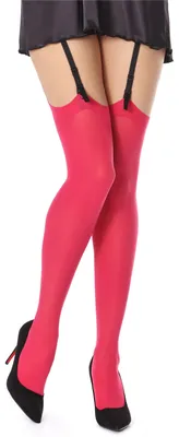 Produktbild von Bellivalini Damen Strapsstrümpfe Mikrofaser 40 DEN BLVFI1006 (Himbeere, XS-S)