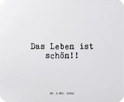 Produktbild von Mr. & Mrs. Panda Mousepad Das Leben ist schön!!... - Aquarellblau - Geschenk, Mauspad, Spruch, Sprüche Weisheiten Zitate Lustig Weisheit Worte, computer, mousematte, pc