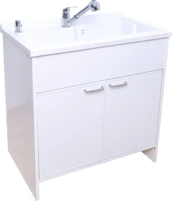 Imagen del producto de ADGO®: Juego completo de fregadero. Incluye: fregadero, grifo y mueble base. Dimensiones: 85x78 cm