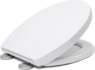 Produktbild von Toiletbril mit Kunststoff, O-Form, weiß, Softclose-Mechanismus, Kunststoff, Quick-Release-Funktion, einfache Reinigung, verstellebare Scharniere