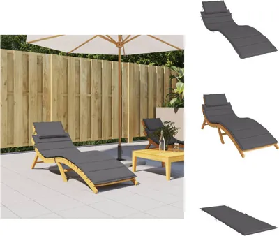 Obrázek produktu pro vidaXL Polštář na lehátko antracit 186x58x3 cm Oxfordská tkanina - Polštář na sezení