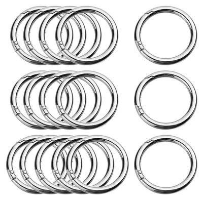 Runde Karabinerhaken 16 Stück, 40 mm, Zinklegierung, silber