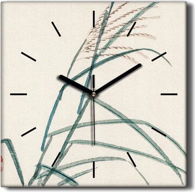 Produktbild von Coloray Hodiny Unikátní 30x30 cm  Tiché hodiny Pro obývací pokoj a kuchyň Nástěnné hodiny Plátno Černé ručičky hodin - Listy větve