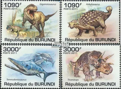 Produktbild von Briefmarken Burundi 2011 Mi 2102-2105 (kompl. Ausgabe) postfrisch Dinosaurier
