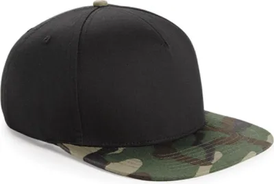 Produktbild von Beechfield B691 | Camo Snapback Cap / Kappe / Mütze - Farbe: Black/Jungle Camo - Größe: One Size