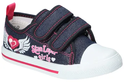 Produktbild von American Club TEN179, Mädchen Sneaker Klettverschluss Leder-Einlegesohle weißer Boden, Marine 26