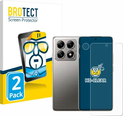 Produktbild von 2x Für Xiaomi 14T (Display+Kamera) Schutzfolie BROTECT Displayschutz Display Schutz Folie Klar Transparent