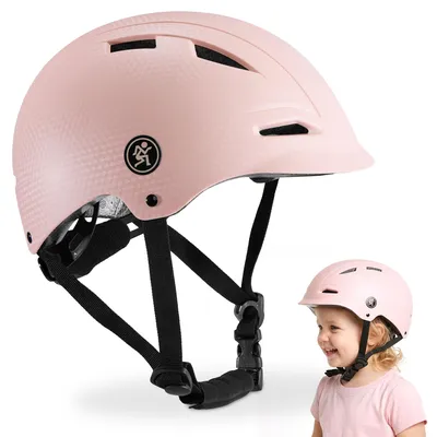 Immagine prodotto di Casco per bambini da bicicletta e monopattino, leggero, rosa, taglia S (46-56 cm), regolabile, per bambini, skateboard, pattini in linea
