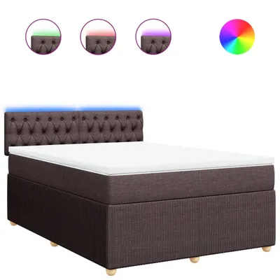 Produktbild von Boxspringbett mit Matratze Dunkelbraun 160x200 cm Stoff