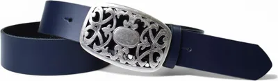 Produktbild von Ledergürtel Damen Echtleder 4 cm, florale Blumen-Schnalle, Retro, FRONHOFER