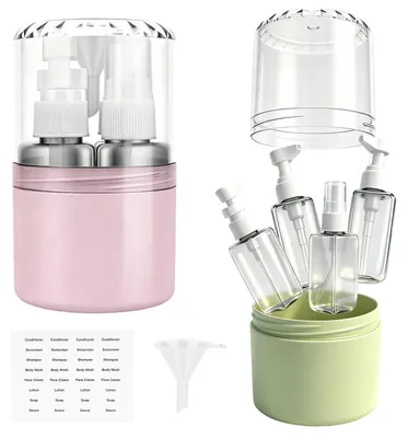 Productafbeelding van 4-in-1 Navulbare Reisflessen met Labelstickers, 50 ml