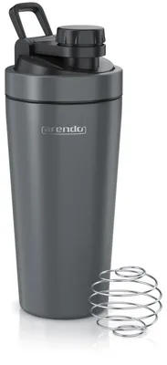 Produktbild von Arendo Protein Shaker Edelstahl, Eiweißshaker 500 ml, verschließbar, bruchfest, BPA-frei, Edelstahl, auslaufsicher, spülmaschinengeeignet, mit Tragegriff und Mixball, cool grey