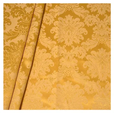Produktbild von Jacquard Damast Dekostoff Floral Barock - Meterware, Farbe Gold-Gelb - für Kissenbezüge, Tischdecken, Dekoration, Gardinen, Bekleidung und mehr