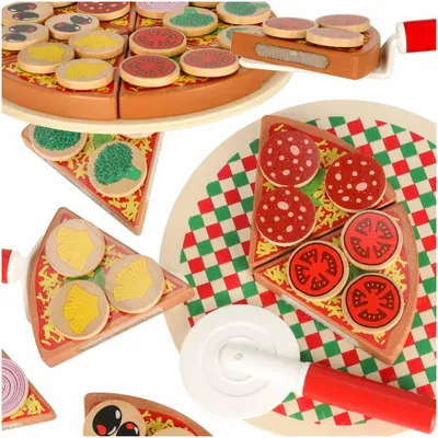 Immagine prodotto di Set da gioco in legno per pizza con accessori