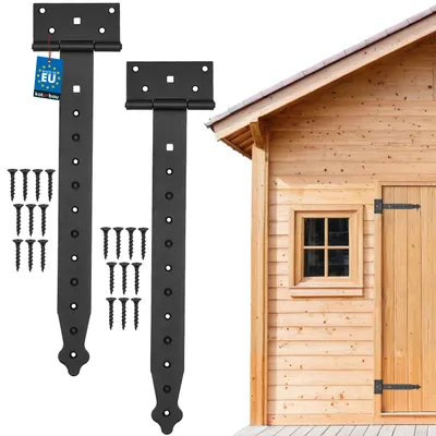 Produktbild von KOTARBAU® 2er Set Kreuzgehänge 350mm T Scharniere Gartentor Scharnier Ladenband Türscharniere für Holztüren  Scharniere pulverbeschichteter Stahl