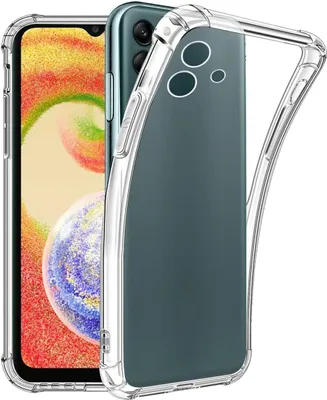 A clear protective case for a Samsung Galaxy A04 smartphone.
