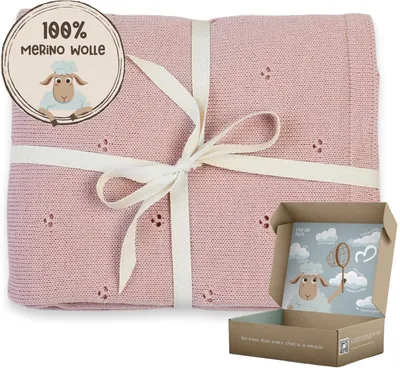 Obrázok produktu pre Detská deka 75 x 100 cm, 100% Vlna, do kočíka