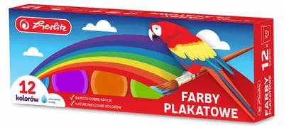 Obrázok produktu pre HERLITZ Školské plátnové farby, 12 farieb, po 20 ml