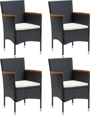 Image de vidaXL vidaXL - Chaises de jardin - 4 - st - poly - rattan - noir
