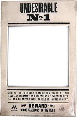 Produktbild von Harry Potter - "Undersirable No 1" Bilderrahmen Kühlschrank-Magnet CD2227 (Einheitsgröße) (Beige/Schwarz)