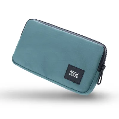 Image de ROCKBROS Porte-monnaie Porte-monnaie vélo avec fermeture éclair Femme/Homme Cyangrau