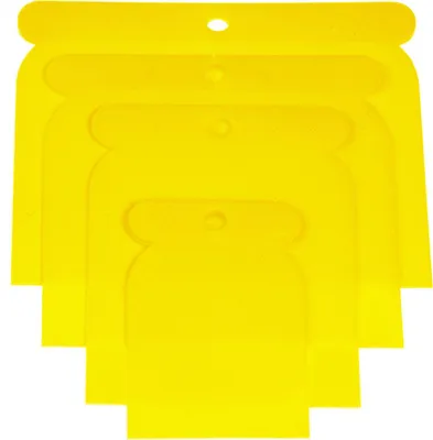 Immagine prodotto di Set di spatole in plastica Haromac, 4 pezzi, dimensioni 50-75-100-120 mm, plastica, flessibili